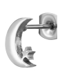 8mm Moon with Star Stainless Steel Ear Studs