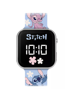 Reloj LED con Estampado de Stitch y Angel