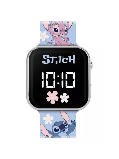 Stitch & Angel LED-Uhr mit Aufdruck
