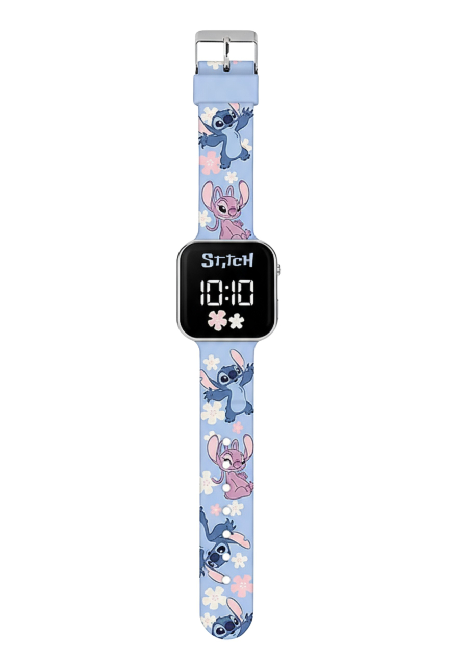 Stitch & Angel LED-Uhr mit Aufdruck