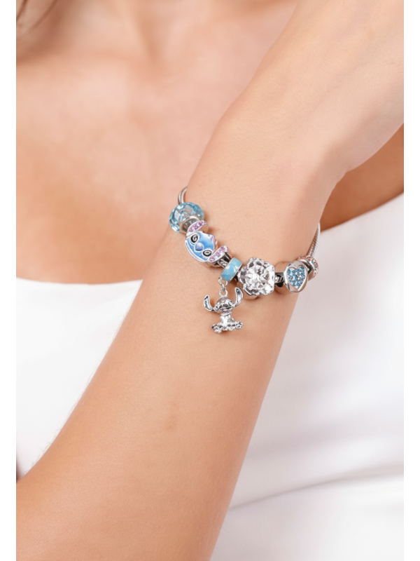 Silver Plated Stitch Charm Bracelet