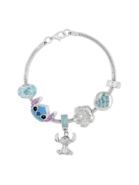 Versilbertes Stitch Charm-Armband