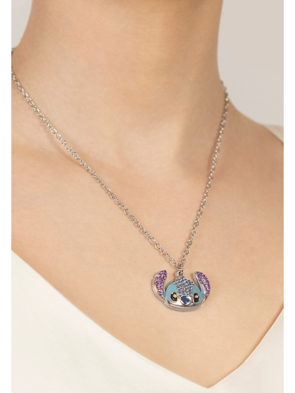 Stitch Crystal Head Pendant Necklace