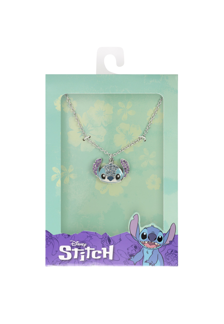 Collar con Colgante de Cabeza de Cristal de Stitch