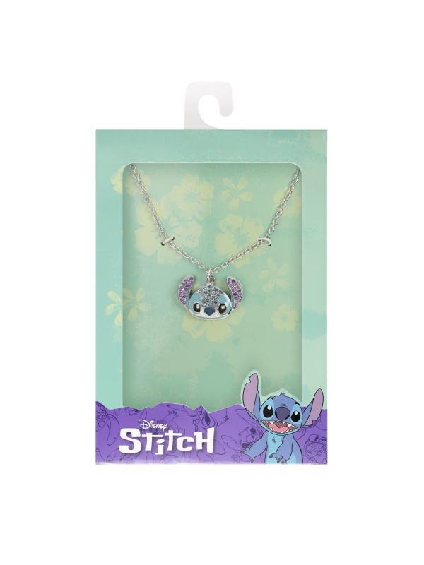 Stitch Crystal Head Pendant Necklace