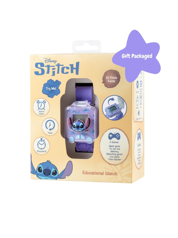 Montre Apprenant l’Heure Stitch avec Bracelet Violet