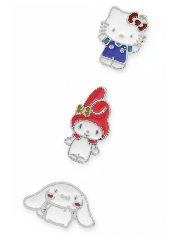 Ensemble de 3 Boucles d’Oreilles Hello Kitty & Friends