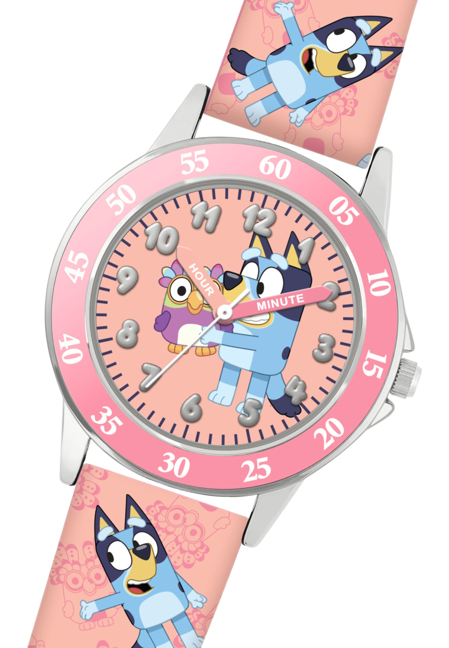 Bluey Lern-Uhr mit Pinkem Armband