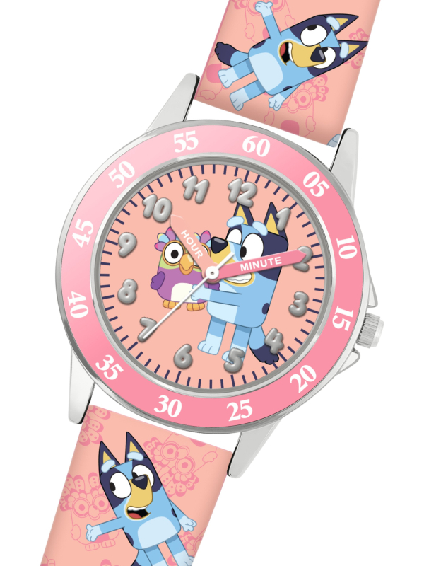 Bluey Lern-Uhr mit Pinkem Armband