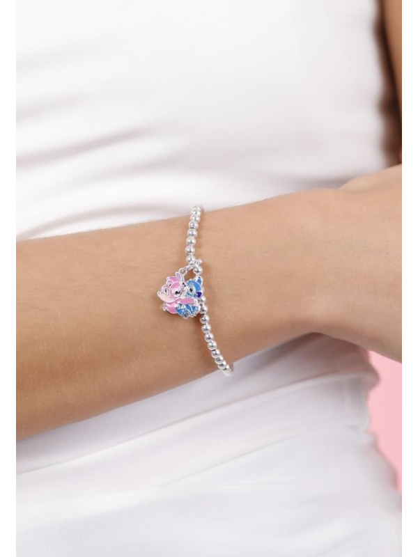 Pulsera Expandible con Colgantes de Stitch & Angel