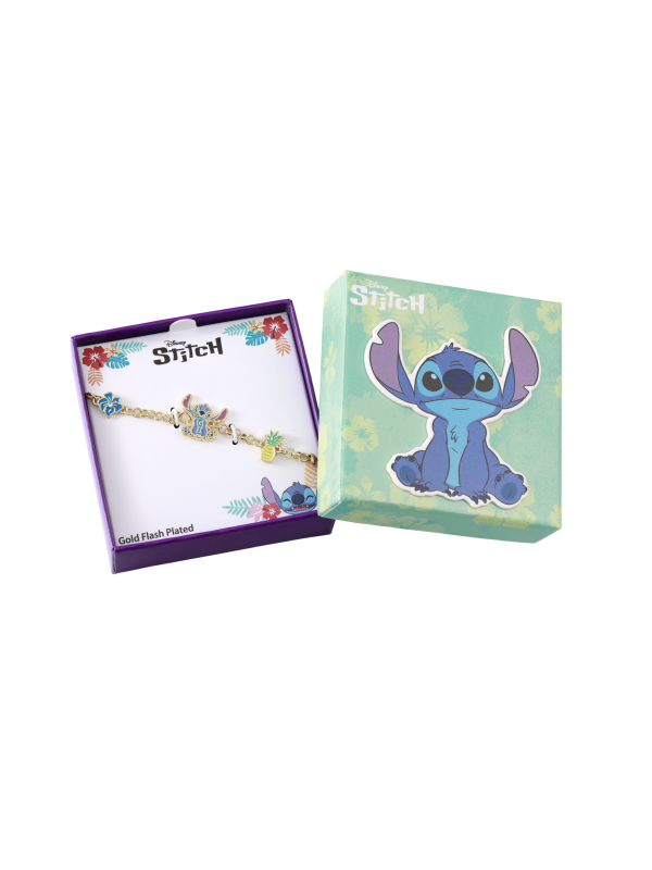 Brass YG Plated Stitch Pineapple & Flower Bracelet