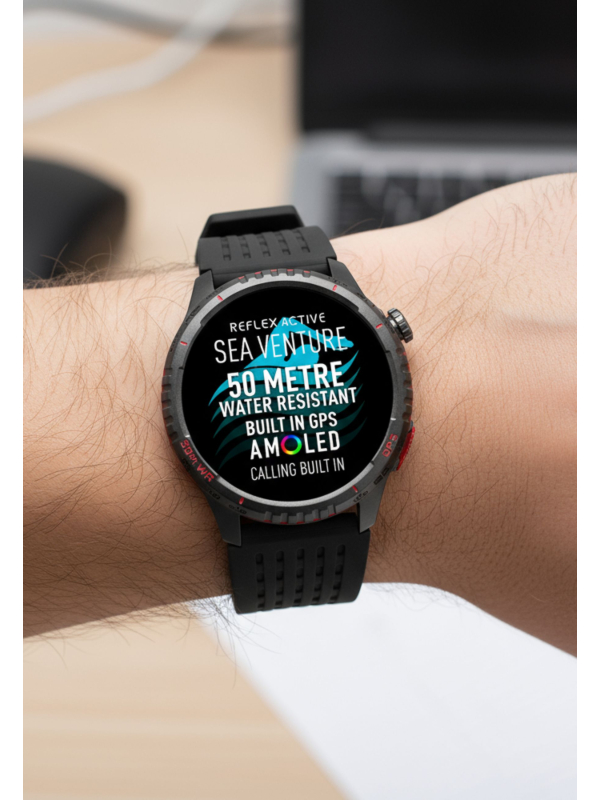 SEA VENTURE 400 R 50m Swim-Safe AMOLED GPS Black Strap Smart Watch