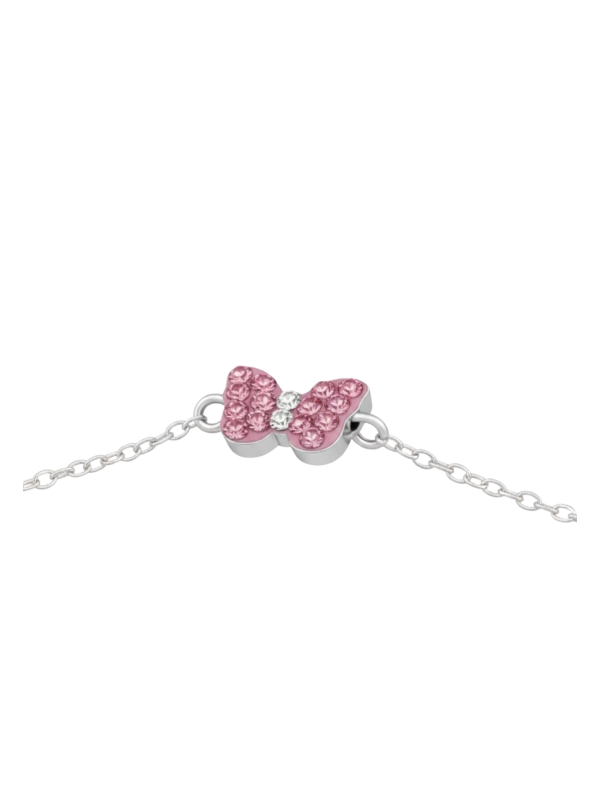 Pulsera de Plata Infantil con Mariposa y Cristal