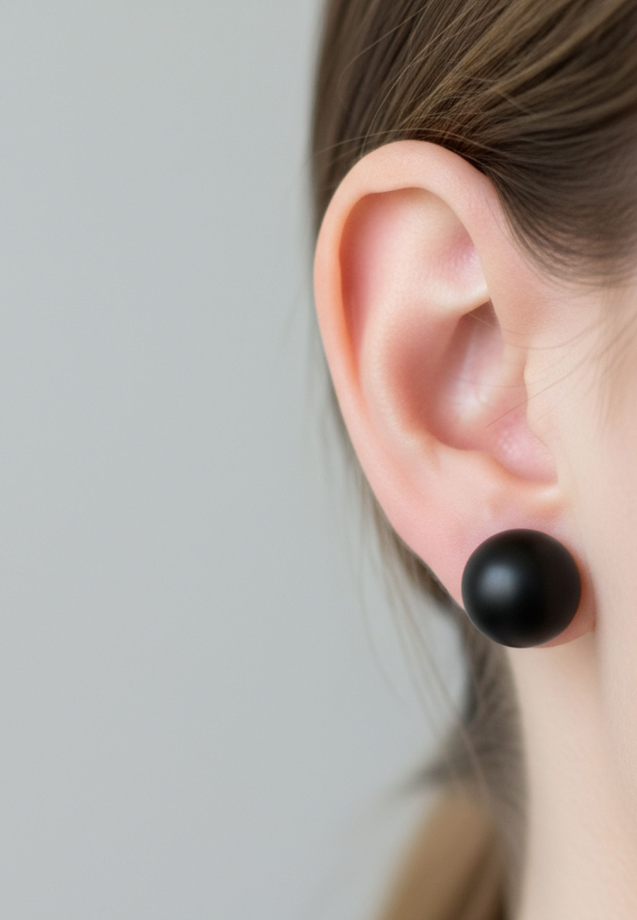 Boucles d’Oreilles en Acier Chirurgical avec Perle Synthétique 8 mm Poli Brillant