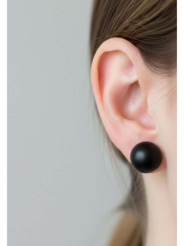 Synthetic Pearl 8mm High Polish Surgical Steel Ear Studs