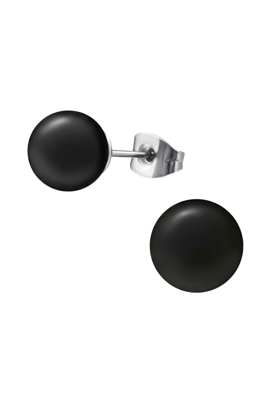 Synthetic Pearl 8mm High Polish Surgical Steel Ear Studs