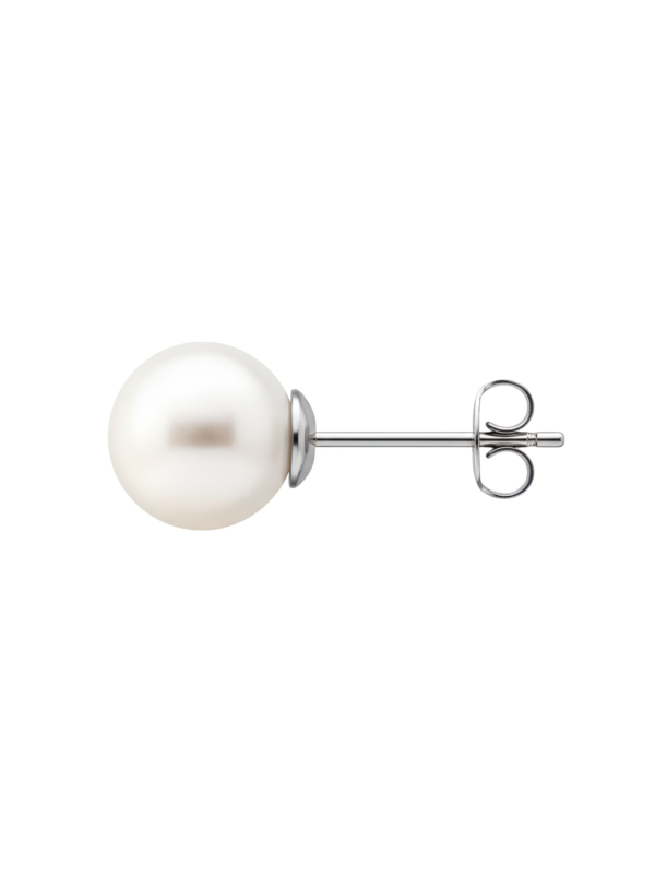 Synthetic Pearl 8mm High Polish Surgical Steel Ear Studs