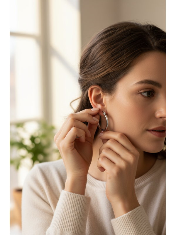 High Polish Surgical Steel 15mm Hoops