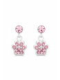 Boucles d’Oreilles Enfant en Argent Motif Patte Pendante avec Cristal