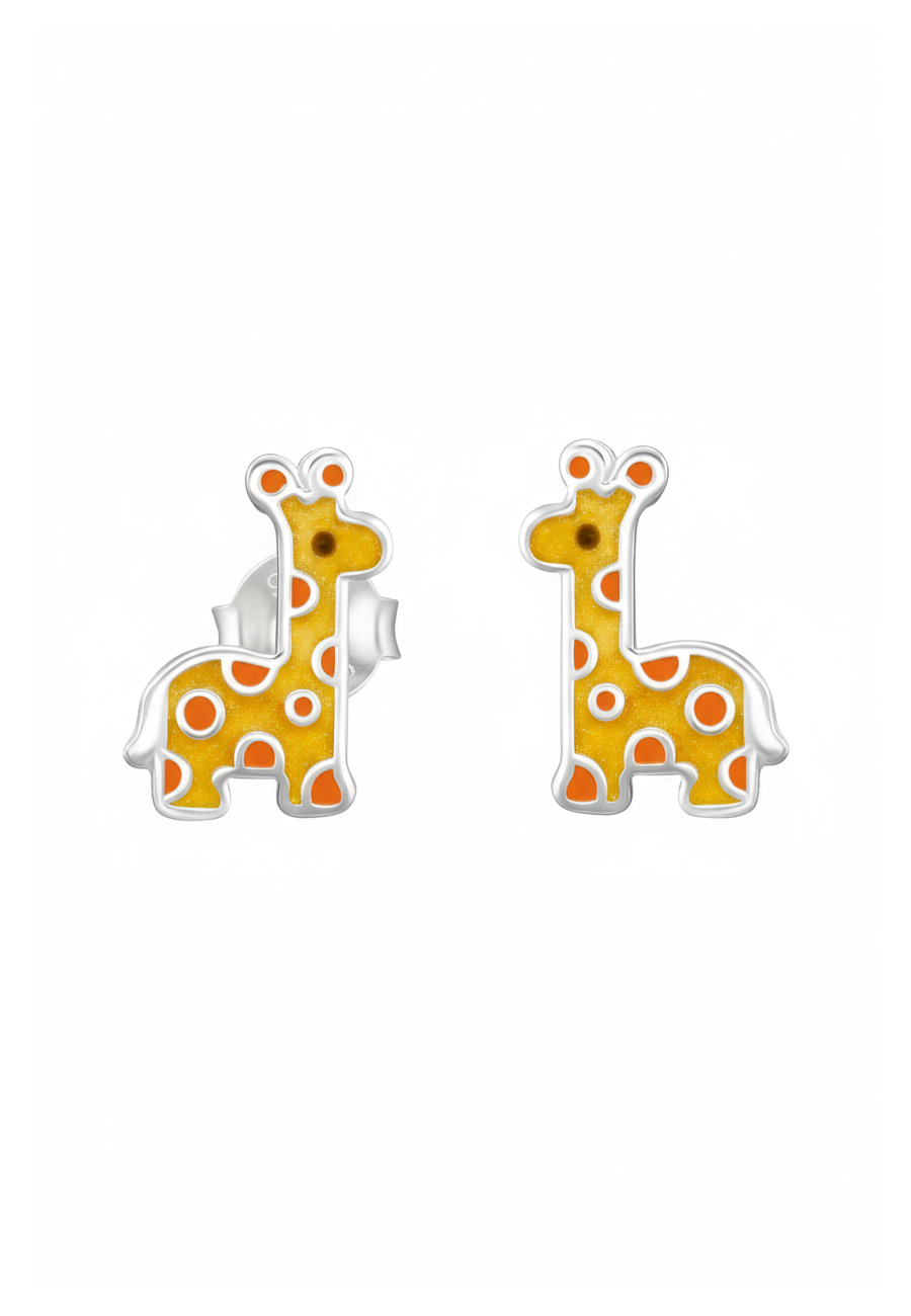 Kinder Ohrstecker aus Sterlingsilber mit Giraffenmotiv und Epoxid