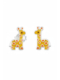 Giraffe Children's Sterling Silver Ear Studs with Epoxy