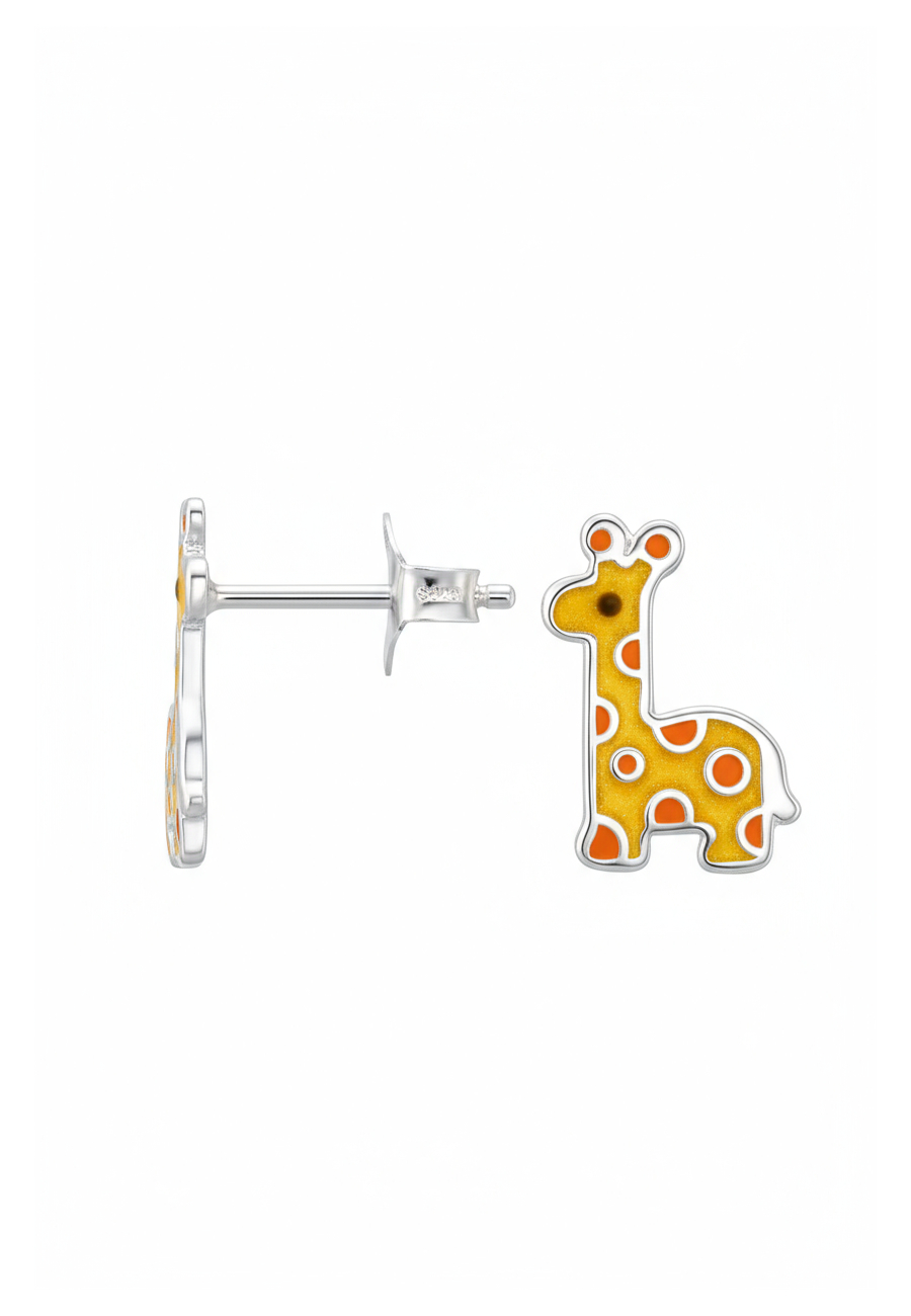 Giraffe Children's Sterling Silver Ear Studs with Epoxy