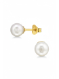6mm Glass Pearl Sterling Silver Ear Studs