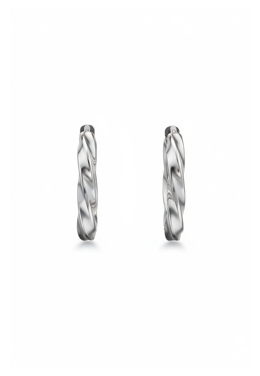 12mm Diamond Cut Stainless Steel Huggie Hoops