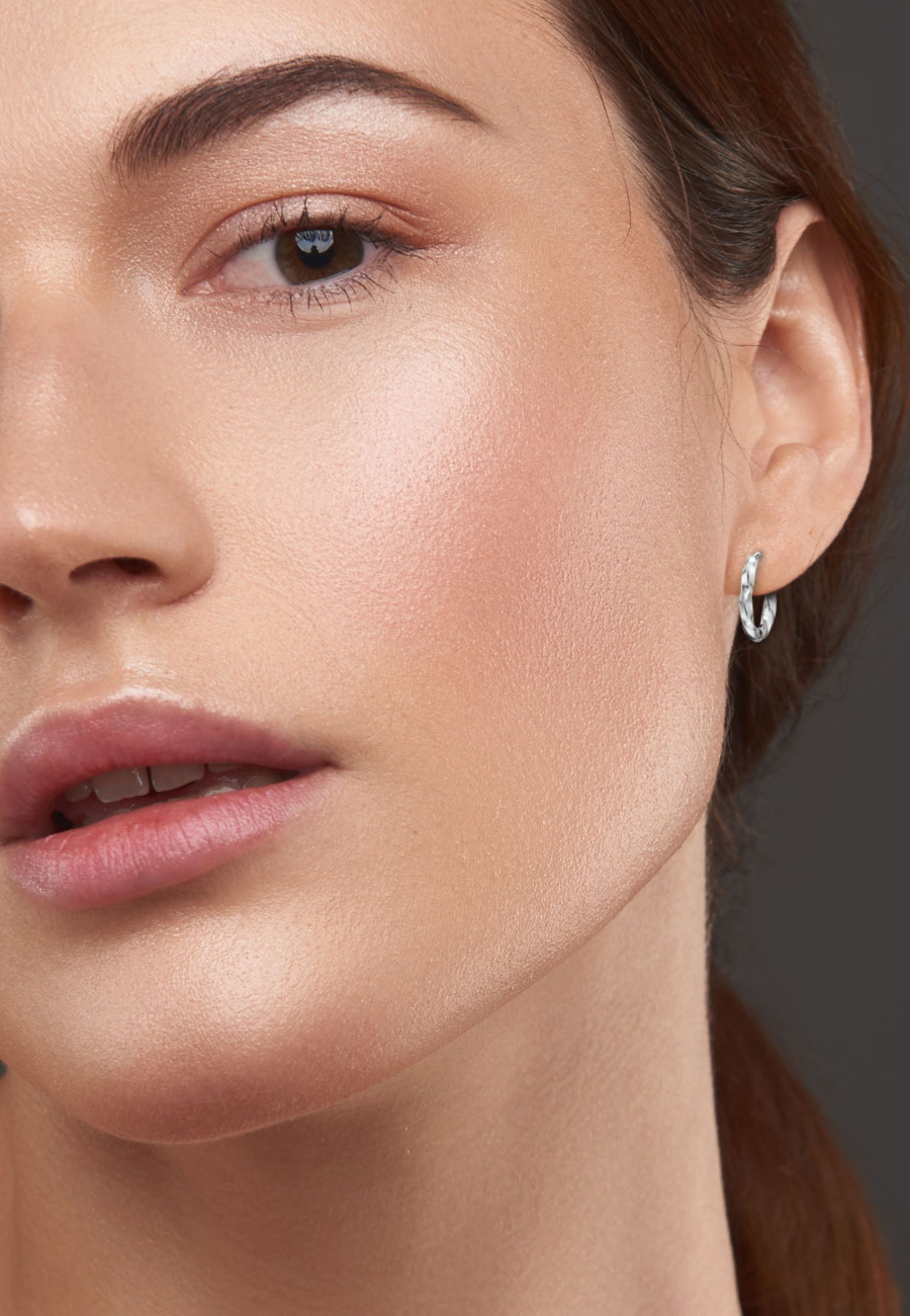 Créoles Huggie en Acier Inoxydable à Taille Diamant de 12 mm