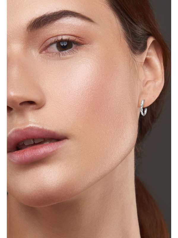 Créoles Huggie en Acier Inoxydable à Taille Diamant de 12 mm