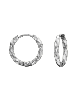 12 mm Edelstahl Huggie Creolen mit Diamantschliff