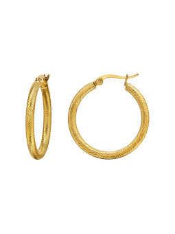 30mm Snake Skin Stainless Steel Gold Color Hoops with French Lock