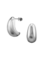 20mm Teardrop Stainless Steel Half Hoop Ear Studs