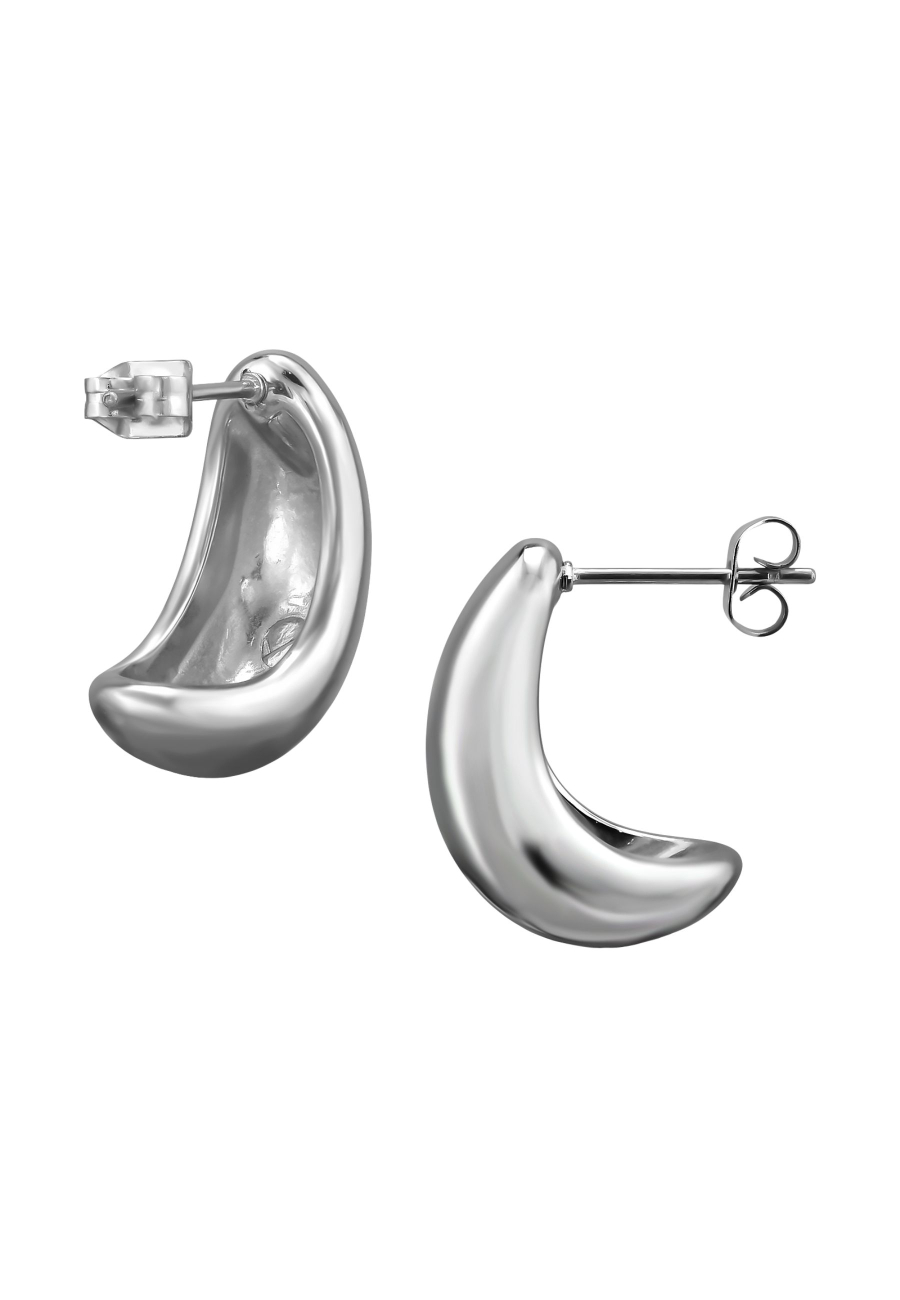 20mm Teardrop Stainless Steel Half Hoop Ear Studs