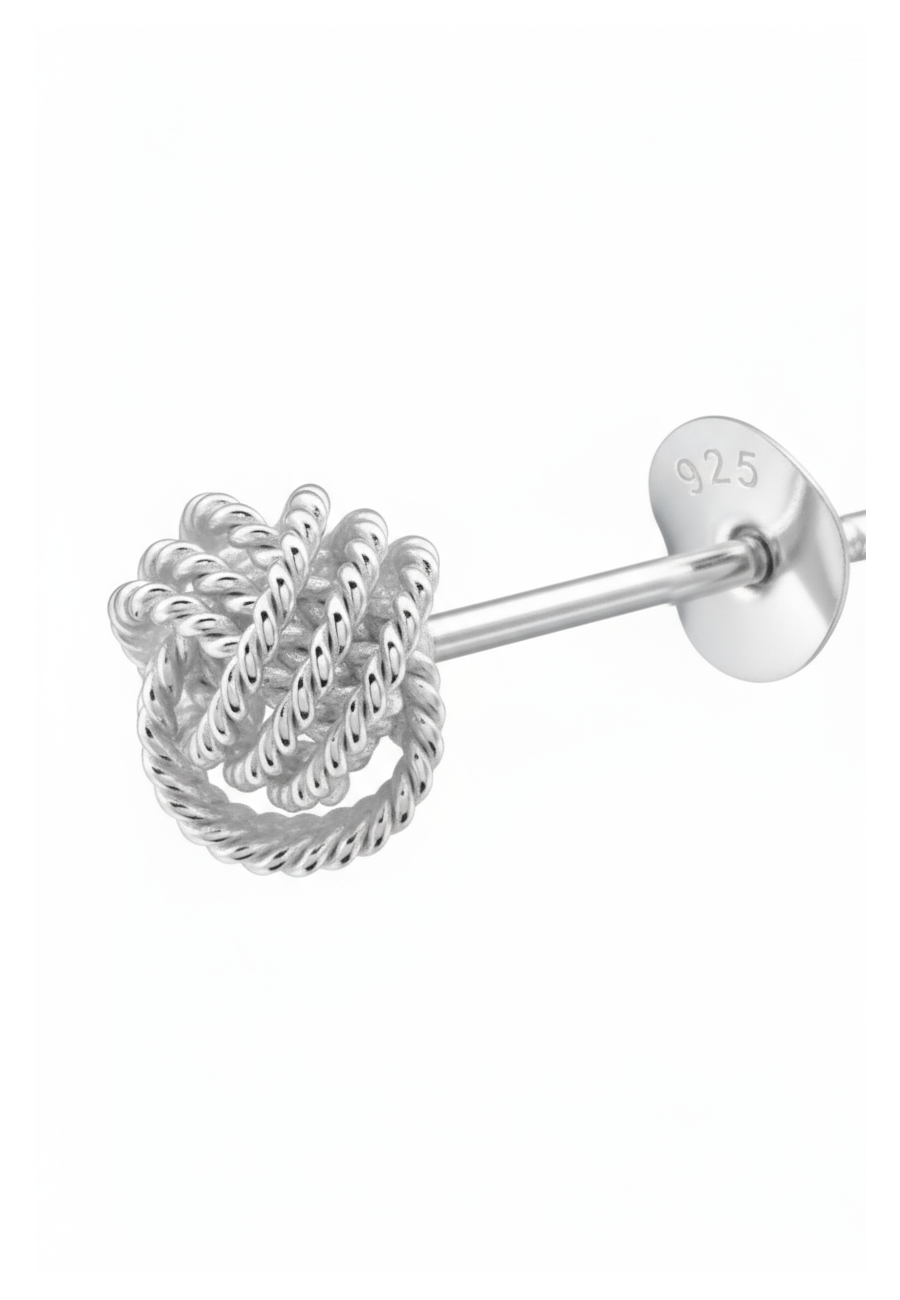 Silberne Knoten-Ohrstecker