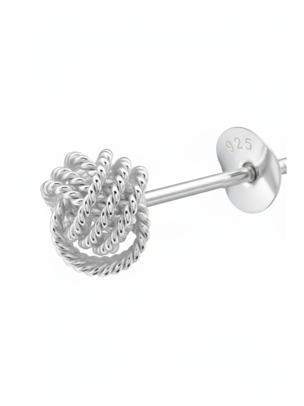 Silver Knot Ear Studs