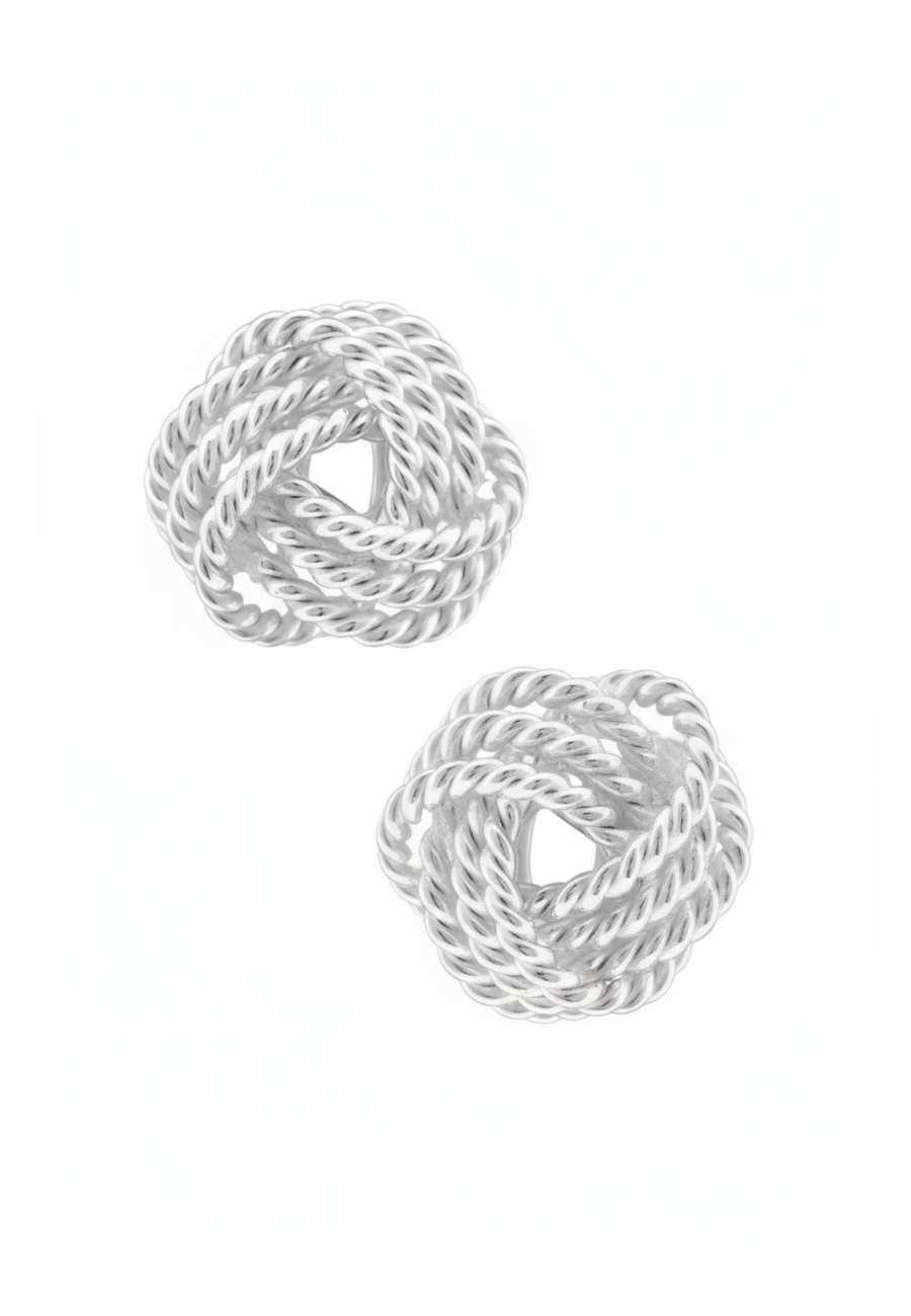 Silver Knot Ear Studs