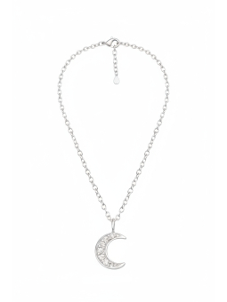 Kinder-Halskette Silber-Halbmond mit Zirkonia