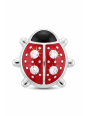 Puces d'Oreilles Coccinelle pour Enfants en Argent Sterling avec Cristal et Émail (or Résine Époxy)