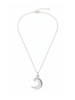 Collar de Luna con Estrella de Plata Esterlina con Circonita Cúbica