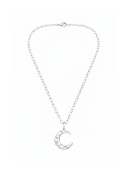 Collier Lune Croissante Texturée en Argent Sterling  Export to Sheets
