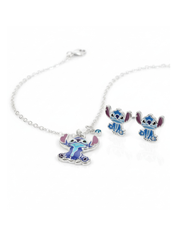 STITCH – Set de Pendientes y Collar – Latón Chapado