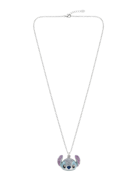 Collar con Colgante de Cabeza de Cristal de Stitch