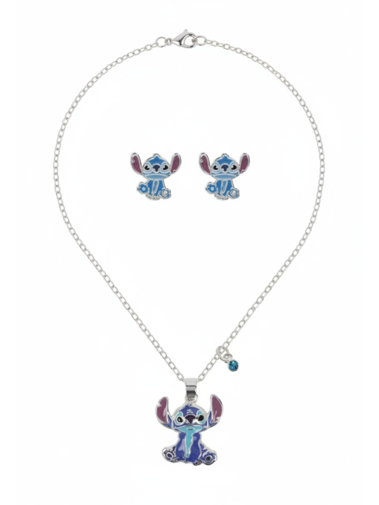 STITCH – Earrings & Necklace Set – Plated Brass