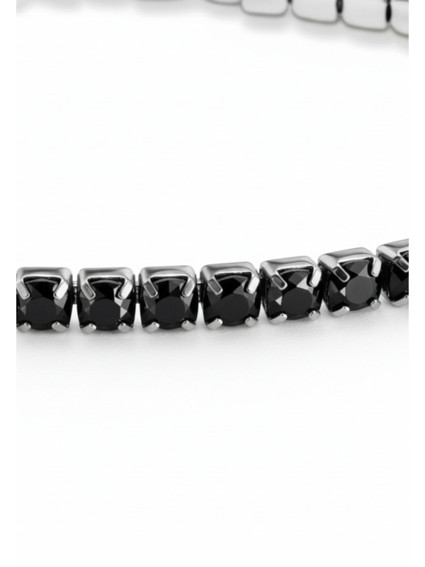 Pulsera de Tenis de Plata con Zirconia Negra