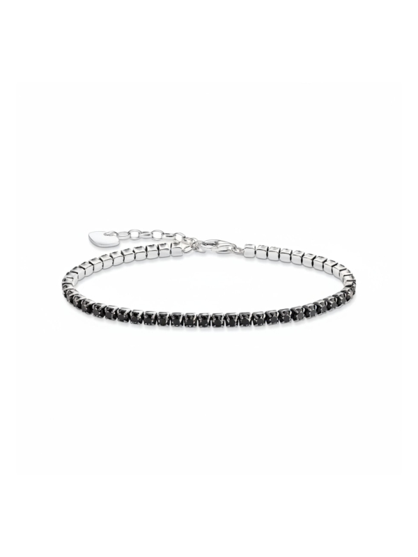 Bracelet Tennis en Argent avec Zircone Noire