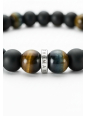 Bracelet with Obsidian and Tiger's Eye beads (9 mm)