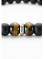 Armband mit Obsidian- und Tigerauge-Perlen (9 mm)