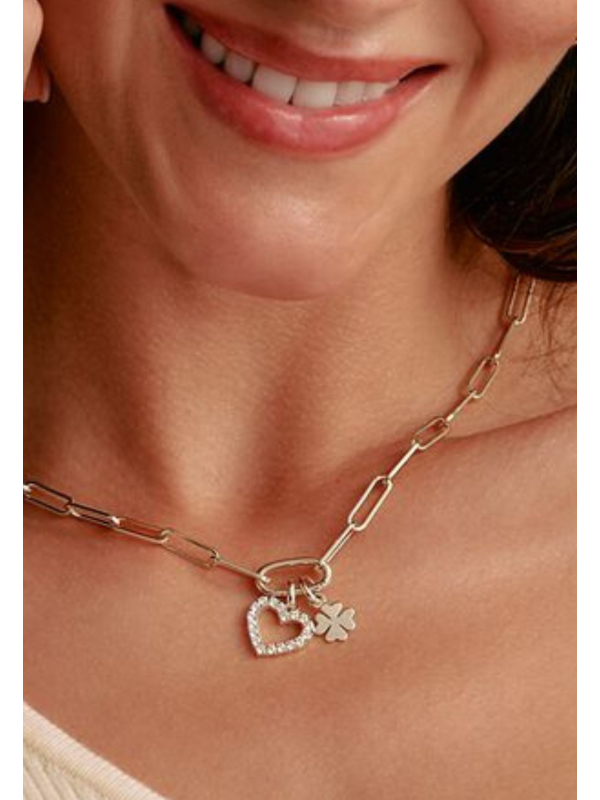 Pendentif Charm Trèfle Porte-Bonheur Connect Argent