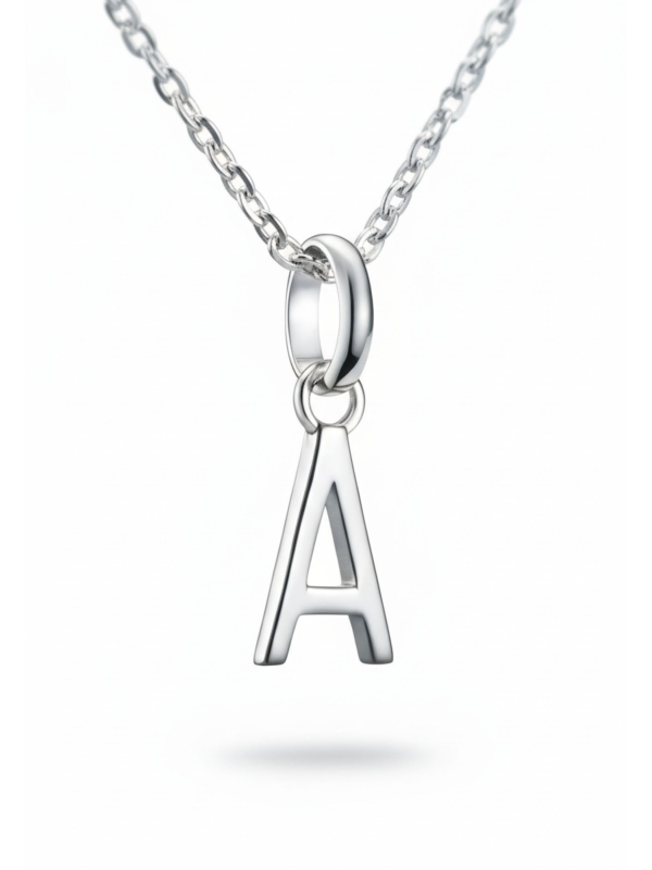 Charm Pendant Letter A Connect Silver